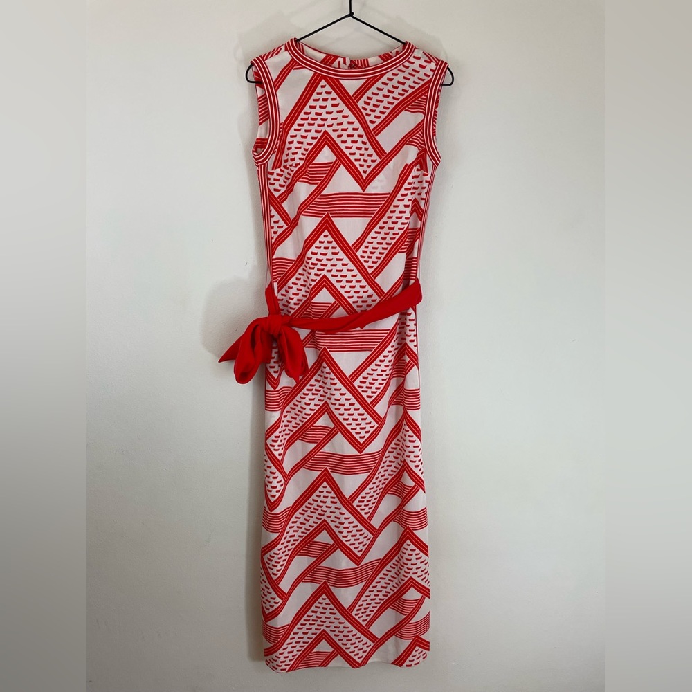 Gorgeous vintage R&K Originals white and red maxi dress